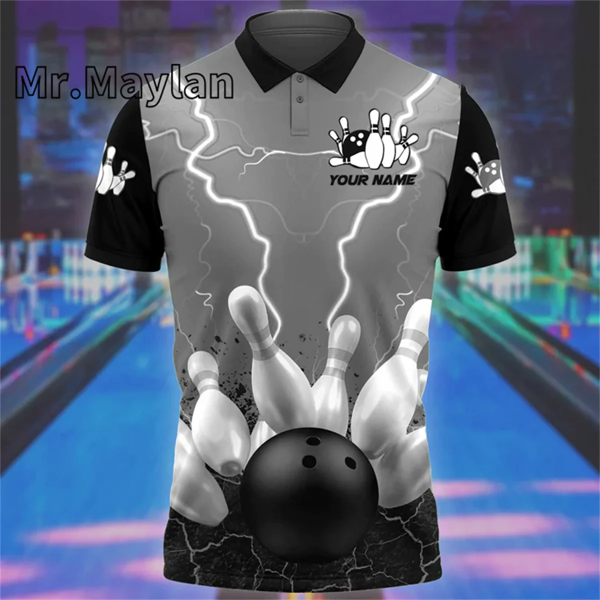 Osebno Ime Bowling Igralec Vsem Tiskano Polo Majica Team Bowling Ljubimec Tshirt Darilo za Bowler Ulica Unisex tee Vrhovi-66