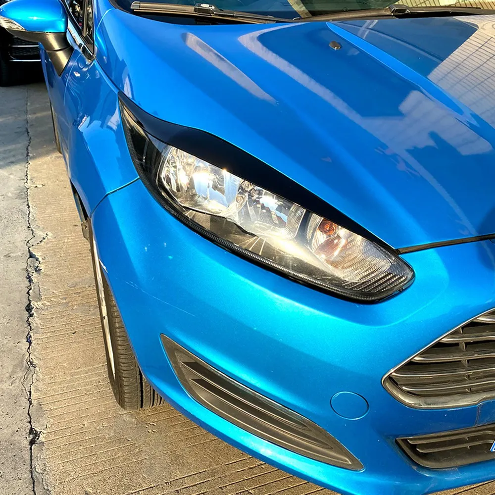Prednji Smerniki Kritje Vodja Svetlobe Žarnice Veke Obrvi Trim ABS za Ford Fiesta MK6.5 2013-2017 Svetlo Črna