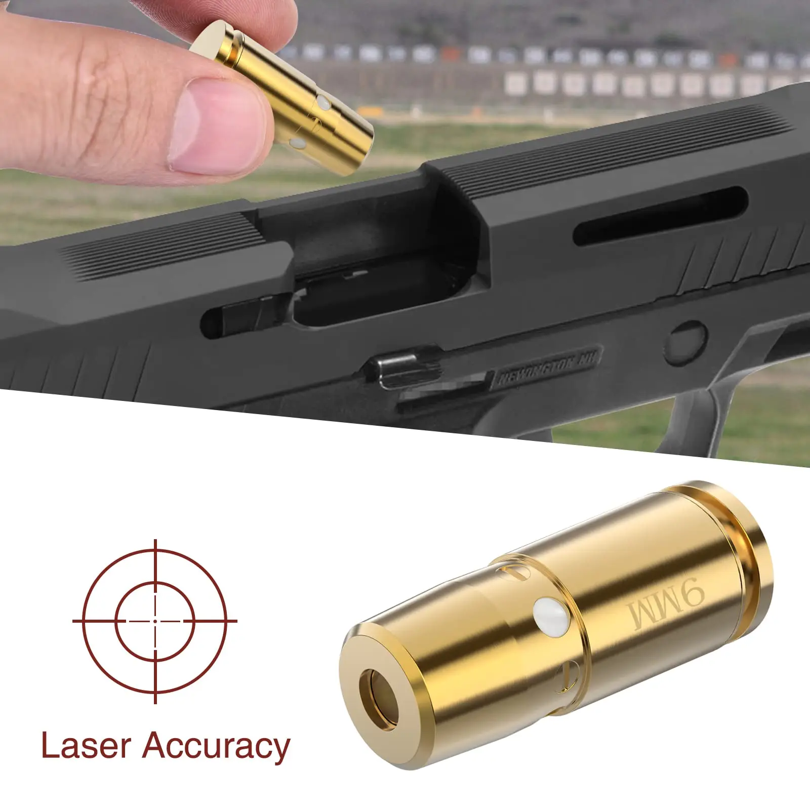 Vector Optics Kartuše Red Dot Laser Izvrtino Medenina 9 MM Izvrtina Boresighter Za Pištolo Puško Področje Lovski Pribor za 6 Batte