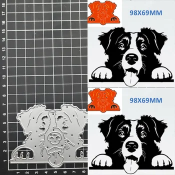 Živali pes Rezanje Umre Šablone Izrežite Kartice Papir Obrti DIY Predlogo Rezanje Kovin Matrice Album Reliefi Scrapbooking