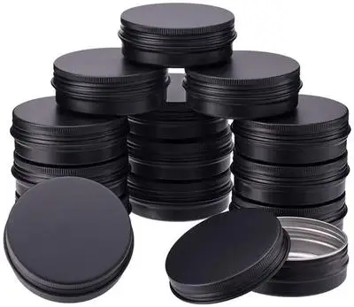10 g 15 g 50 g 60 g Prazno Črno Aluminijasto Krema Jar Pot Nail Art Ličila Lip Gloss Kozmetični DIY Potovanja Kovinski Čaj Sladkarije Pločevinke Posode