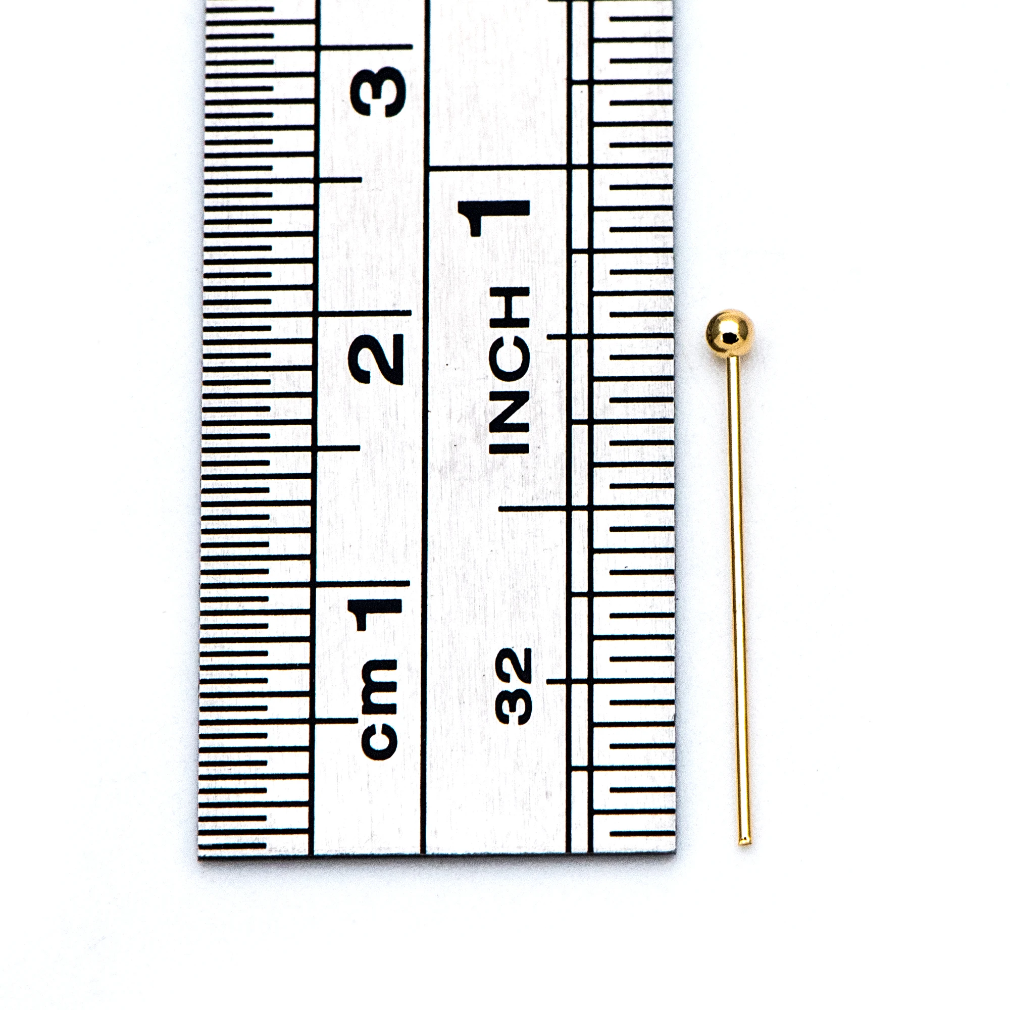 100 kozarcev Rose Zlato Žogo Točka Headpins, Pravi pozlačeni Medenina Žogo Glavo Bucike, 0,5 mm(24 Gauge) Debel do 20 mm Dolge (GB-639)