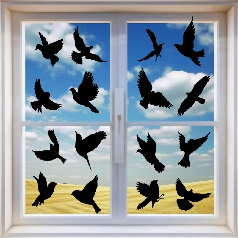 16x Okno Oklepa Hummingbird Okno Nalepke Steklena Vrata Decals Preprečevanje Ptica