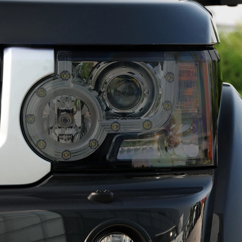 2 kosa Avtomobilski Žarometi Zaščitno folijo Za Land Rover Discovery 4 LR4 2009-2016 Prekajene Črno Transparentno TPU Nalepke, dodatki