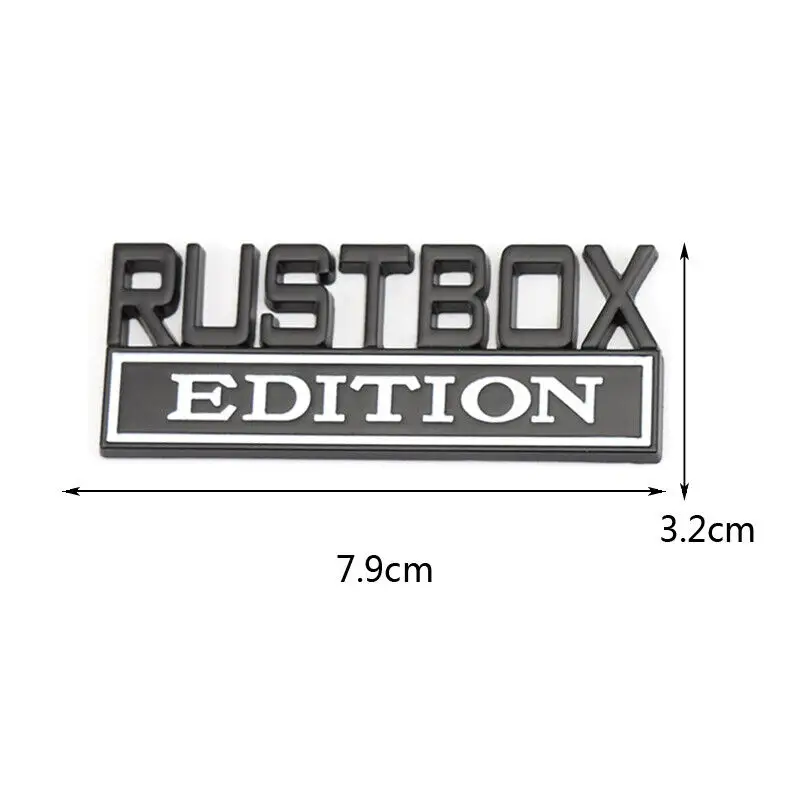 2 Kosa Črnega RUSTBOX Edition 3D Simbol za Silverado 2500 F150 F250 Značko Nalepke