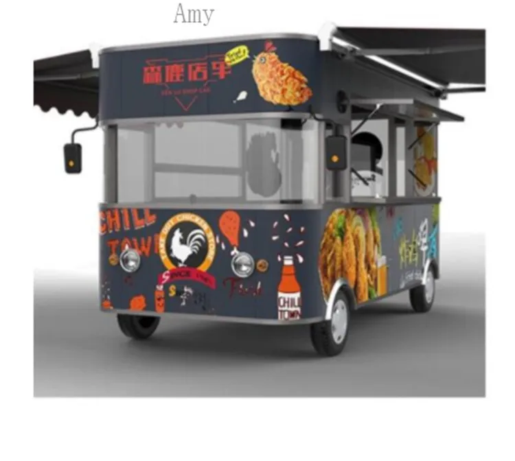 2023 Nizko ceno večnamenska električna hrane tovornjak, sladoled koruza kiosk mobilne hrane voziček prikolica za prodajo