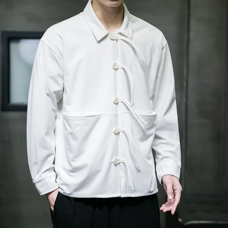 2023 Novi Japonski Multi-žep Flannel Majica Moški Najstnik Dolgo sleeved Svoboden Priložnostne Top Jakna Kitajski Slog Tang bo Ustrezala 4XL 5XL