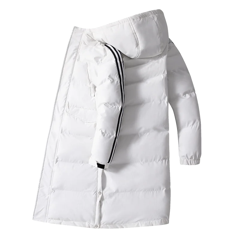 2024 Zimo Mens Dolgo Ohlapno Bombaž-Oblazinjeni Suknjič Outwear Priložnostne Hooded Mid-Dolžina Navzdol Plašč Parkas Veliko Zgornji Del Oblačila