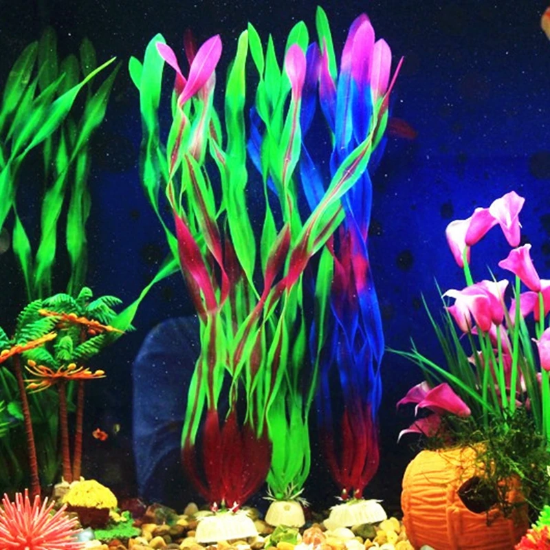 2pcs 35 cm Umetne Vodne Trave Aquarium Fish Tank Dekoracijo Vodni Ljubljenčki Podvodni Krajinsko Ribe Okraski Simulirani Alg