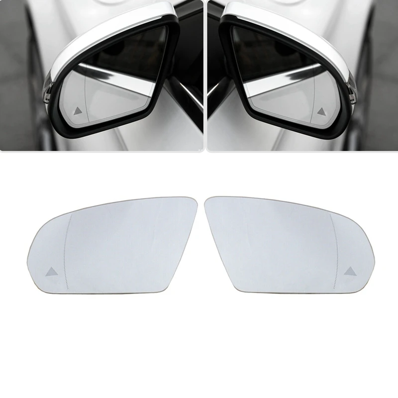 2X Levi Strani Krilo Rearview Mirror Stekla Slepa Pega segreval Benz C,E,S,GLC Razred W205 W222 W213 X253 2013-2021