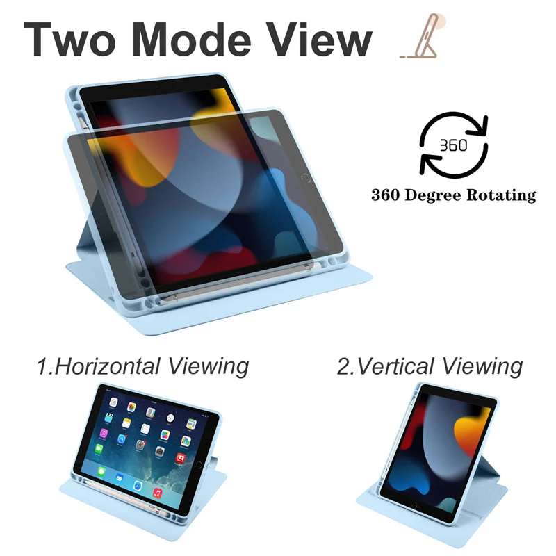 360° Vrtljivost Tablični Primeru Za iPad Zraka Air2 9.7 Auto Spanja Zbudi Flip Usnjena torbica za iPad Air4 Air5 10.9