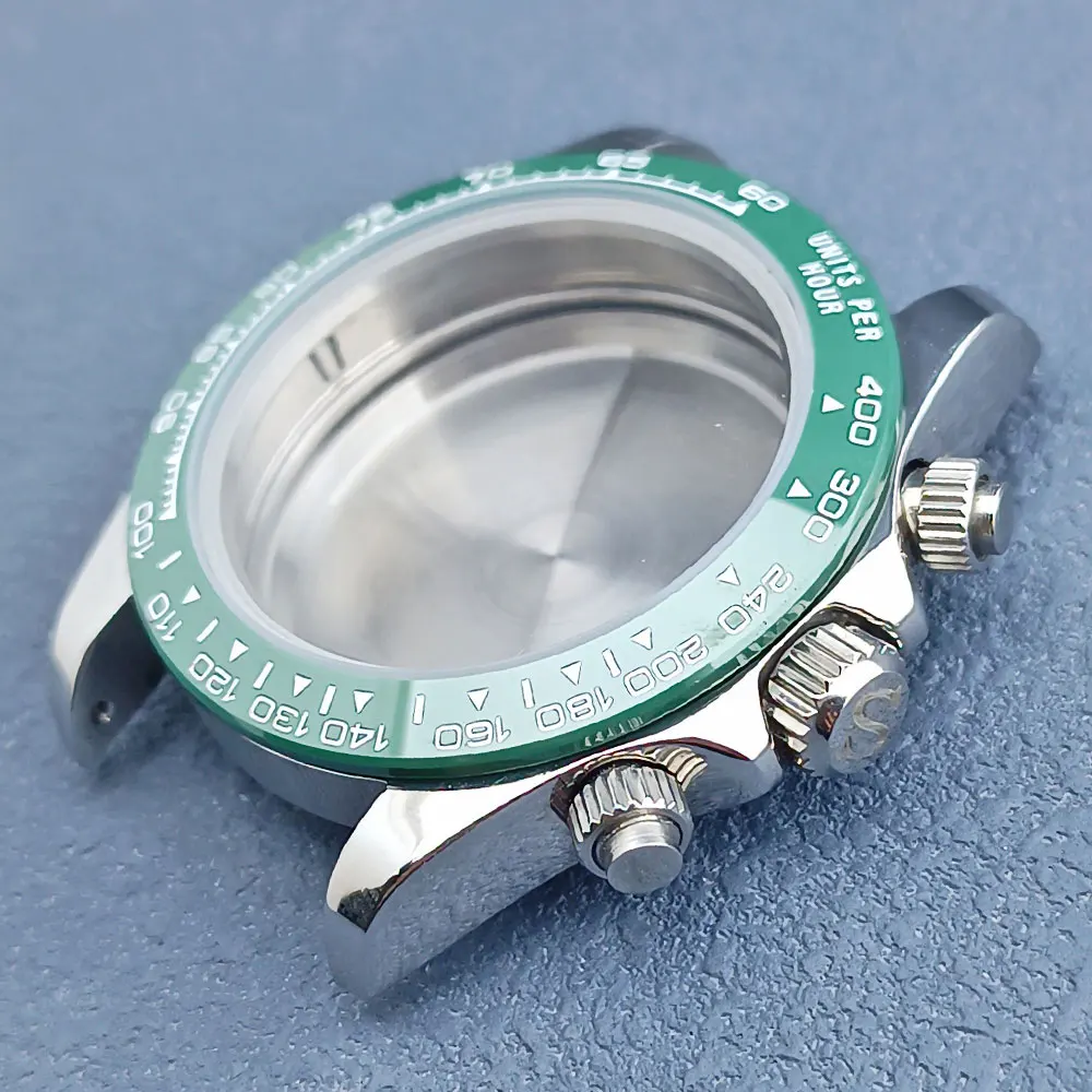 39,5 mm vk63 gibanje watch primeru iz nerjavečega jekla 316L safirno steklo čas kodo nepremočljiva gledal modro izbiranje plošče