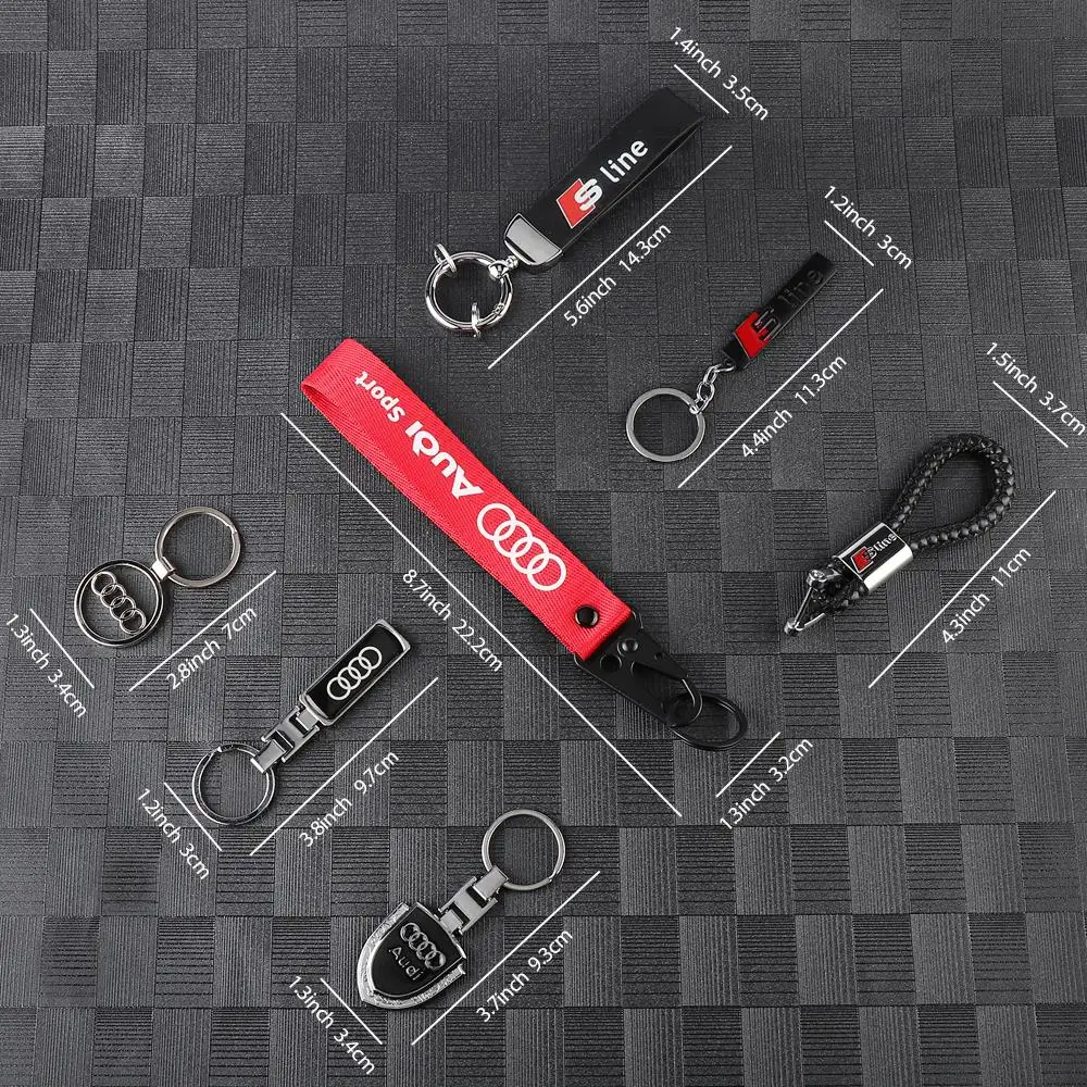 3D Kovine, Usnje Avto Logotip obeski za ključe obesek za ključe, Keychain Za Audi S Line S3 RS4 A4 B5 B6 A3 8P 8V 8L A5 A6 C6, C5 A1 A7 A8 Q2 Q3 TT
