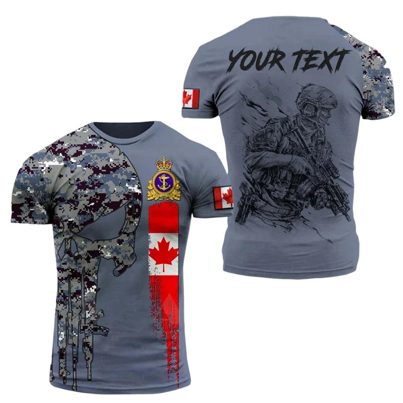3D Tiskanje Kanada Prikrivanje Majica s kratkimi rokavi Moški VOJSKE VETERAN Kanadski Vojaki, Boj proti Tee Vrhovi Vojaške Camo T-shirt Za Moške Outwear