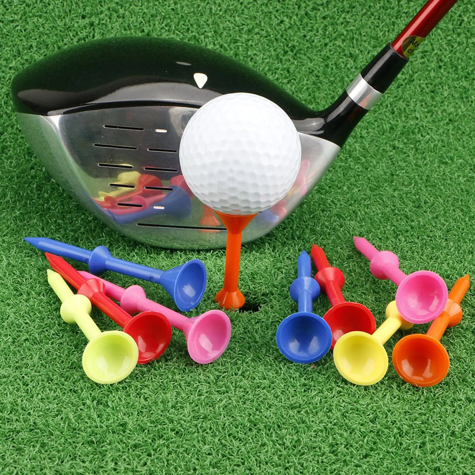 50Pcs Nadgradnjo Nezlomljiv 83mm Veliko Skodelico Plastični Golf Tees Zmanjševanje Trenja Strani Spin Tee za Golf Praksi Naključno Barvo