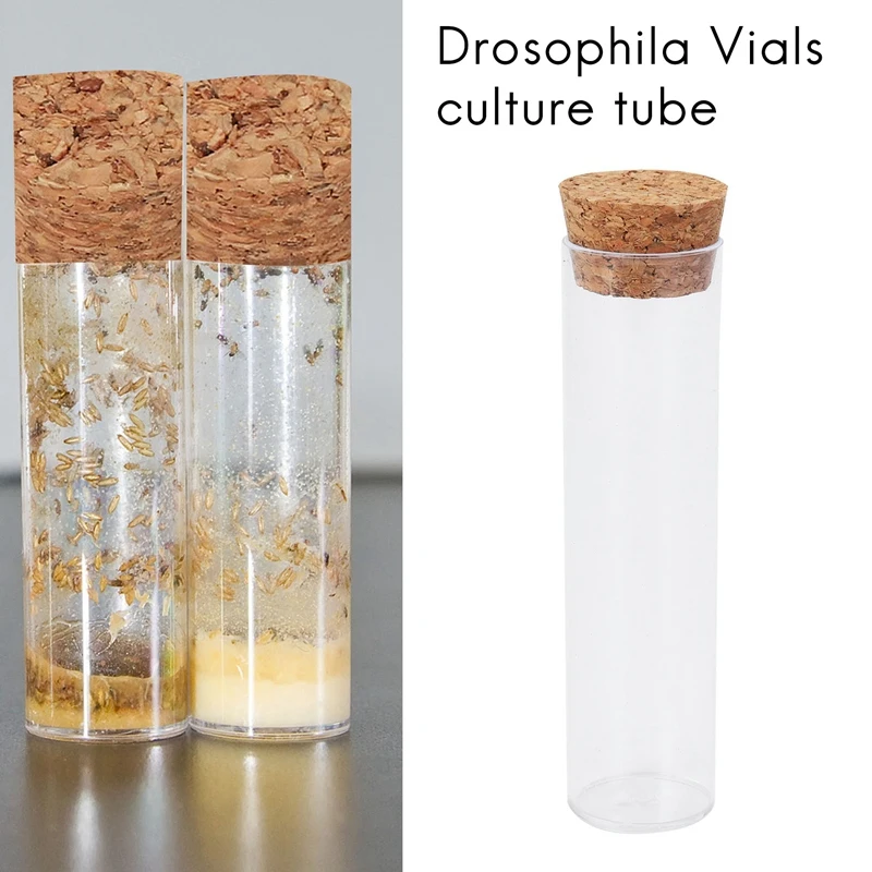 50Pcs/Paket 25X95mm Ravno Dno Čaj Plastično Epruveto, Drosophila Vial Kulture Cev Z Plute Zamaški