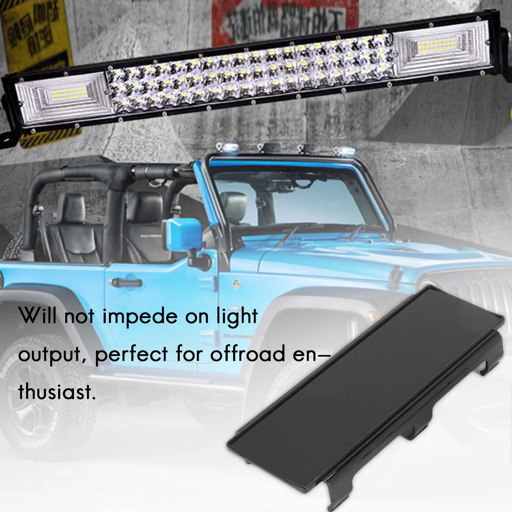 52-PALČNI Zaščitni Pokrov, Pripni na Črno za Ravne, Ukrivljene LED Luči Bar Tovornjak