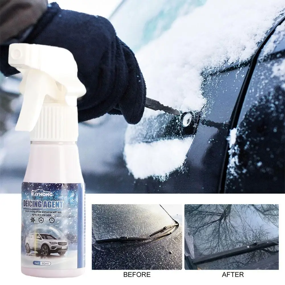 60ml Vetrobransko steklo Avtomobila Sneg Topi Cleaner Spray Hitro Taljenje Snega In Odtajanje Orodje Sneg Repelenti Avto Dodatki