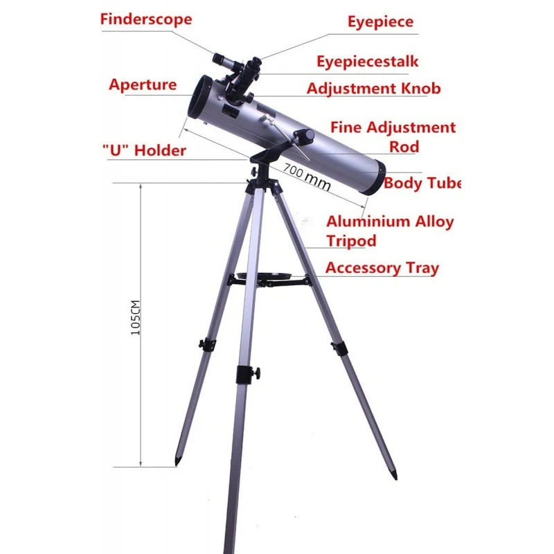76700 Velike Newtonian Reflektor High Definition Astronomski Teleskop Močan Izcedek Možnosti Za Otroka, Otrok Darila Monoculars