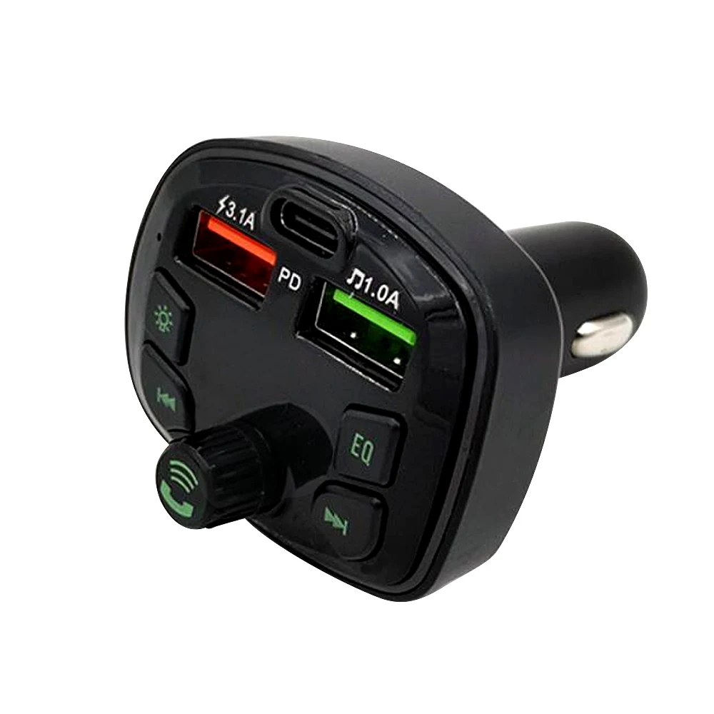 Avto Bluetooth-compatibl 5.0 FM Oddajnik PD 18W Tip-C Dual USB 4.2 3.1 hitri Polnilnik LED Osvetljen Vzdušje Svetlobe MP3 Predvajalnik