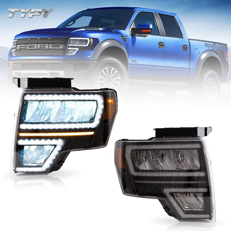 Avto LED Žarometi Zagon Animacije DRL Raptor Sprednje luči Za Ford F150 2009 2010 2011 2012 2013 2014