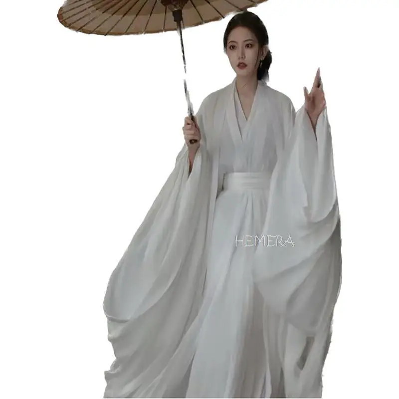 Bela Hanfu Obleka Ženske Starodavne Kitajske Hanfu Ženski Halloween Pravljice, Cosplay Kostum 2023 Poletje Obleko Hanfu Obleko Plus Velikost