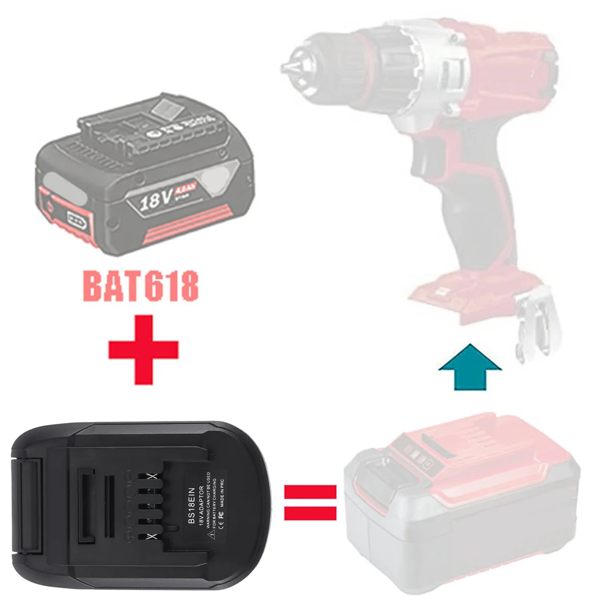 BS18EIN Baterije Pretvornik Ac Polnilec za Bosch 18V Li-Ionska Baterija BAT618 BAT609 BAT618G za Einhell Litij-Orodje