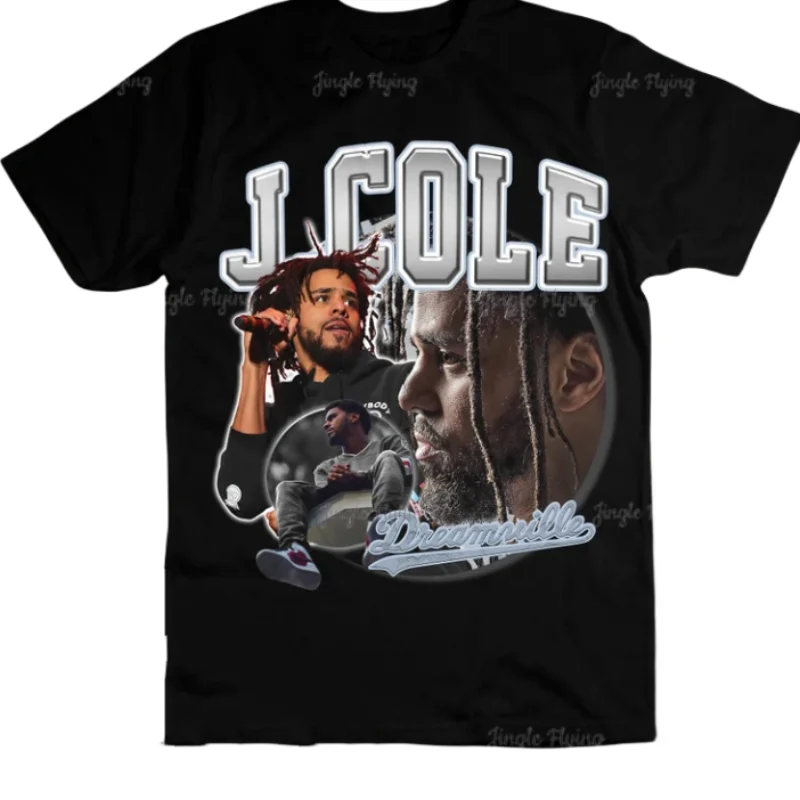 Chrome Kovinsko Srebro Unisex T-Shirt Tee Cole Rapper Shirt 100% Bombaž moška Oblačila Za Moške Luksuznih