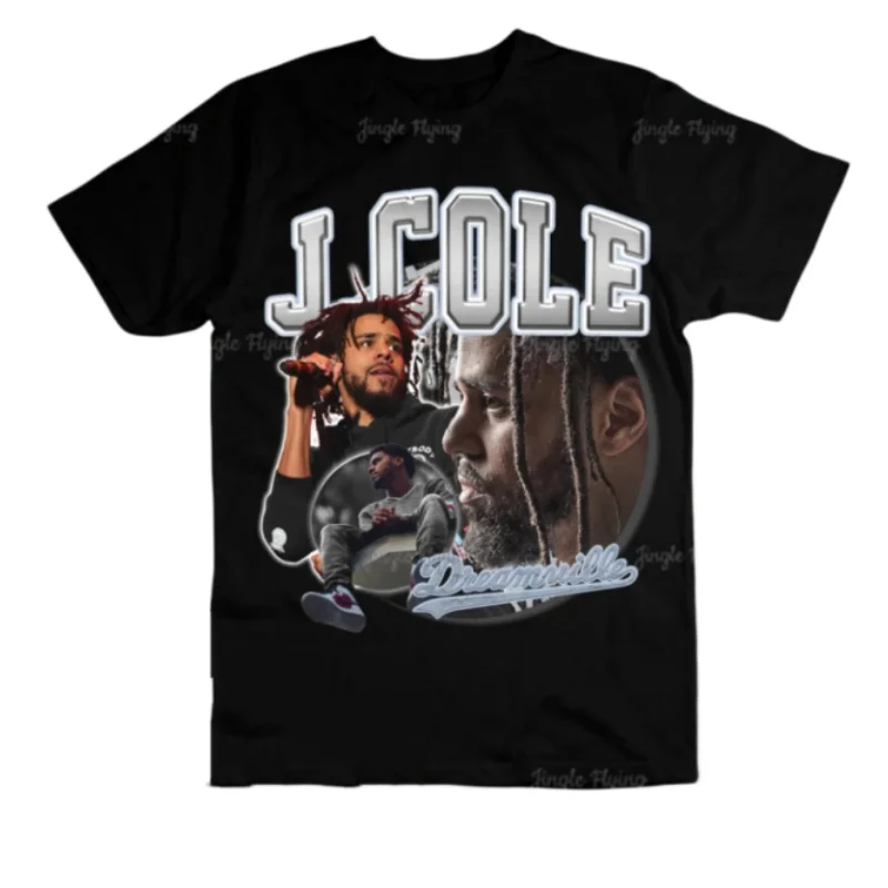 Chrome Kovinsko Srebro Unisex T-Shirt Tee Cole Rapper Shirt 100% Bombaž moška Oblačila Za Moške Luksuznih