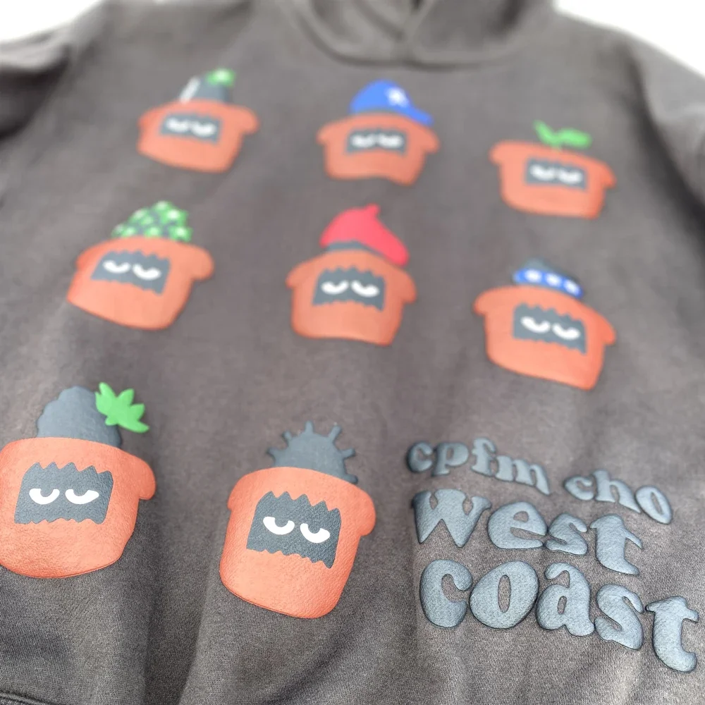 CPFM Najboljše Kakovosti Ulične Pene Natisnjeni Oblačila Kanye Prevelik Žamet Puloverju Majica Vrhovi pulover s kapuco Za Moške