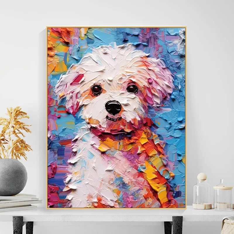 Digitalni oljna slika pet dog živali ljubek pes ročno poslikano visi slikarstvo