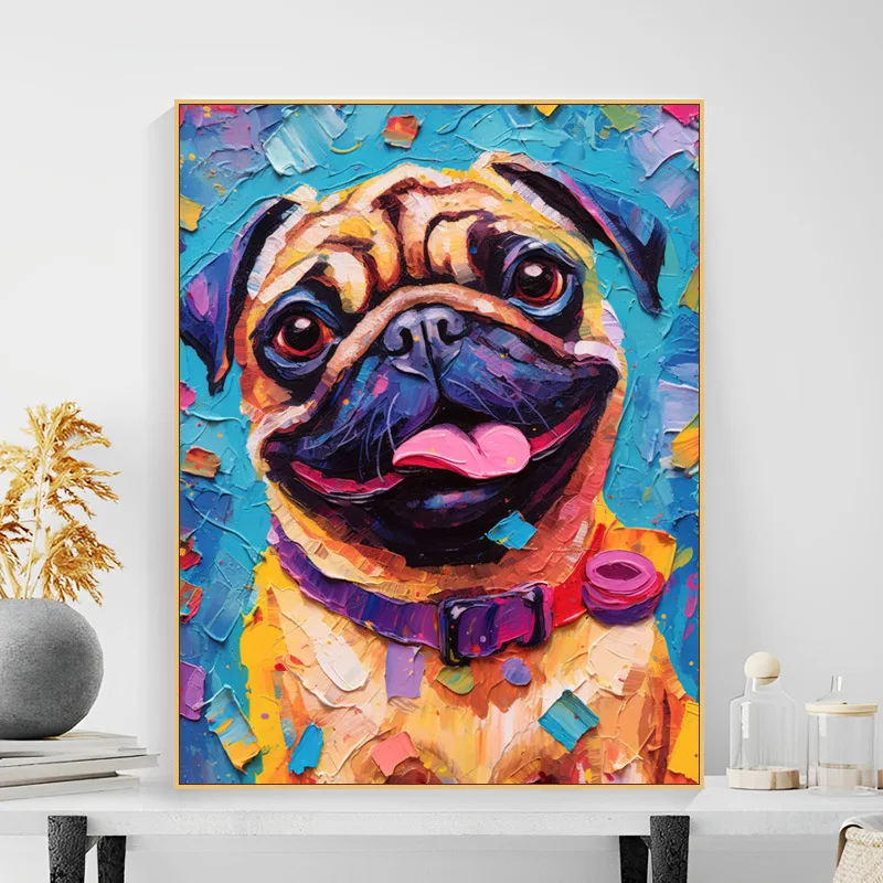 Digitalni oljna slika pet dog živali ljubek pes ročno poslikano visi slikarstvo