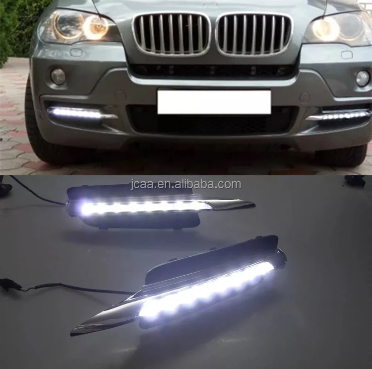 DRL Dnevnih Luči in Svetlobe Avto LED Meglo Glavo Svetilka Luč Kritje Za BMW X5 E70 2007 2008 2009 2010