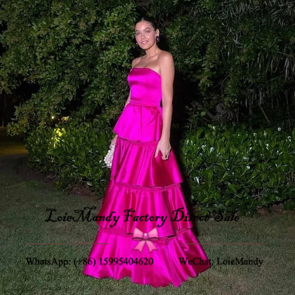 Elegantno brez naramnic Večer Slaven Gala Obleke 2024 Stopenjski Ruffles Prom Stranka Obleko Za Ženske Formalno Pageant Vestidos de gala