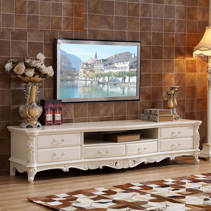 Evropski slog TV omarico, iz masivnega lesa, francosko-Ameriško-slog vklesan visoko-kakovostni razred tla, kabinet, dnevna soba, pohištvo
