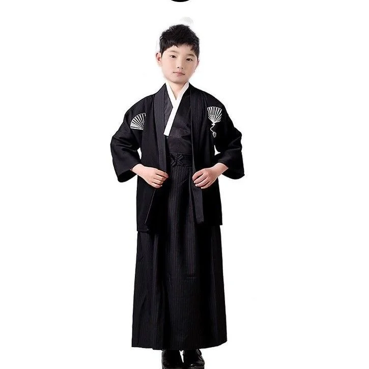 Fant je anime starodavni Japonski kimono style otrok samurai kimono tradicionalna Japonska kostum uspešnosti oblačila kimono celoten sklop