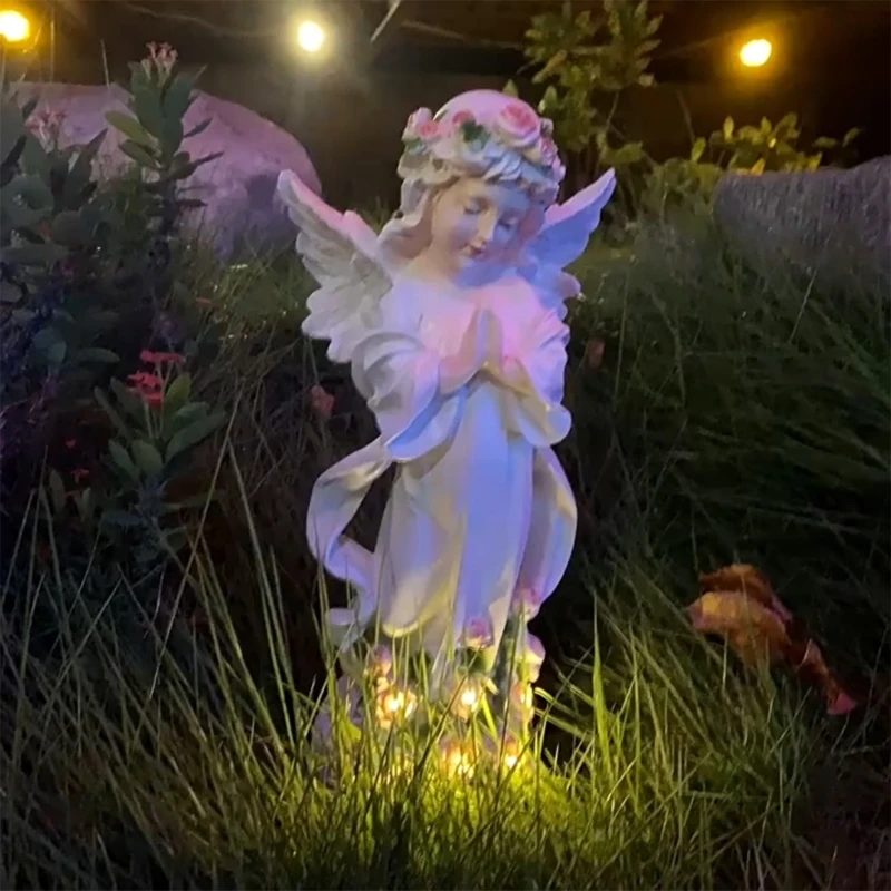 Flower Fairy Dekoracijo s Sončne Svetilke Vrt Angel Številke za Zunanji Vrt Dekoracijo LED Solarna Svetilka za Ženske