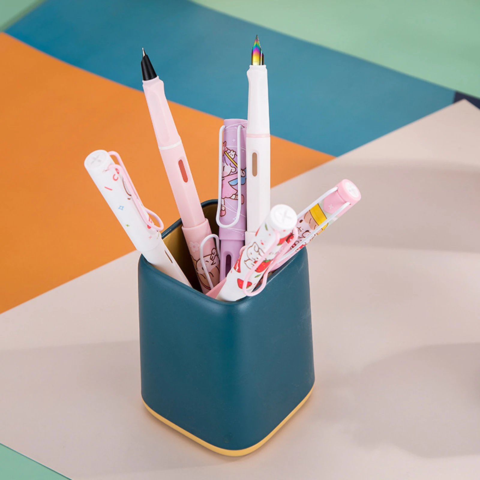 Fountaion pero z vžigalnike vložkov darila nastavite Izbrisljivi Srčkan risanka črnila in peresa za študente pisarni šole, pisanje dobave