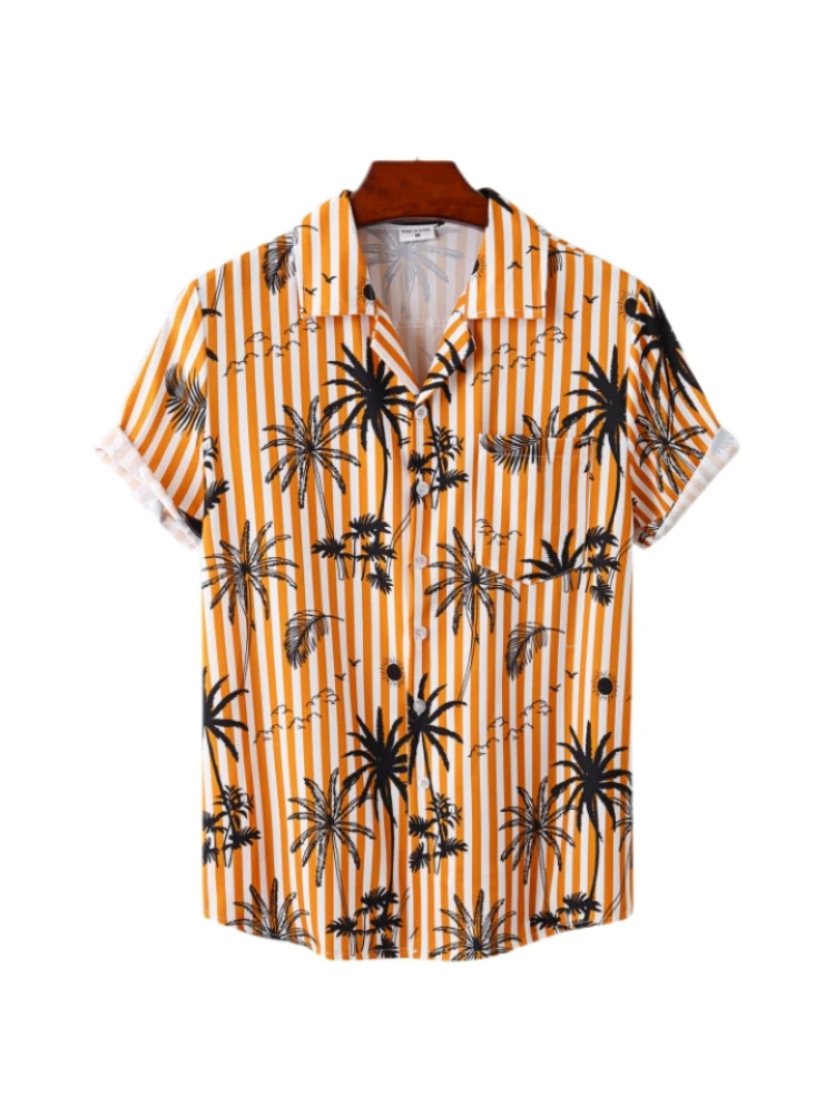 Hawaiian moška Majica Kratek 3D Tiskanje Rokav Poletje Anime Kokosovo Drevo Vzorec Moški Oblačila Vrhovi Priložnostne POČITNICE Beach Slog