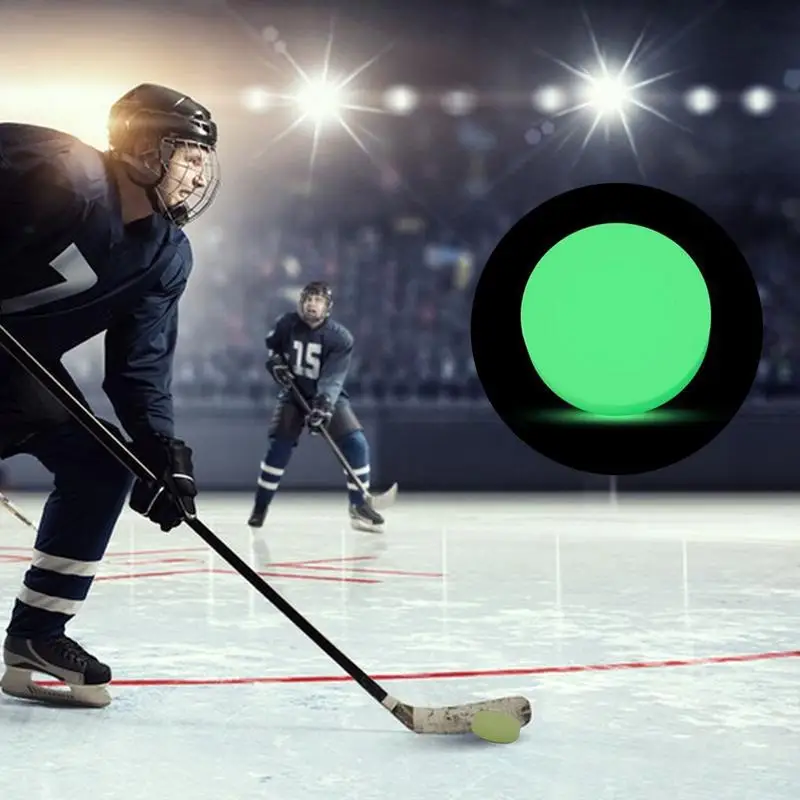 Ice Hockey Pucks Prižgejo Zeleno Šport Dodgeballs Žareče Krogle Stranka Potrebščine Za Uporabo V Zaprtih Prostorih Na Prostem Cestnem Roller Hokejske Igre