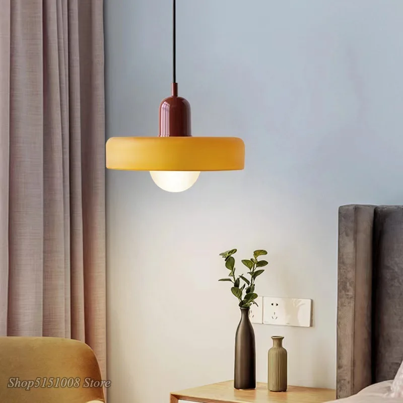 Italija Danska srednja oranžna oranžna jedilnico lestenec, Nordijska preprosta, spalnico, jedilnico, bar omrežja rdeča strop lestenci