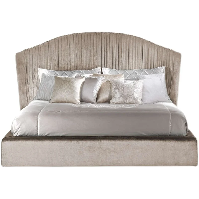 Italijanski oblikovalec posteljo italijansko usnje posteljo Svetlobno razkošje sodobne spalnico high-end luksuzne vile posteljo široki tla postelja