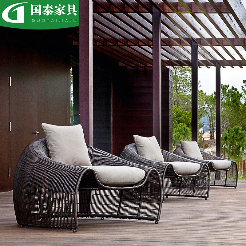 Kavč kombinacija rattan stol tri delni komplet, balkon majhne mize in stoli, na prostem, outdoor prosti čas nepremočljiva