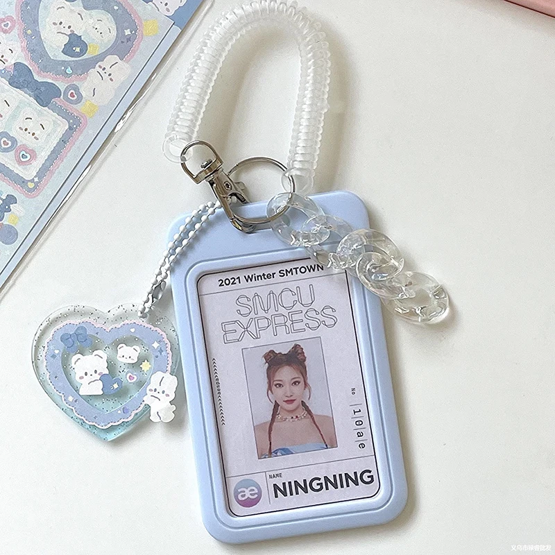 Kawaii Baby Blue Mleka Photocard Imetnik Kreditne ID Bančne Kartice Foto Idol Dopisnica Kartico Prikazno Imetnik Bus Kartico Zaščitna Obesek