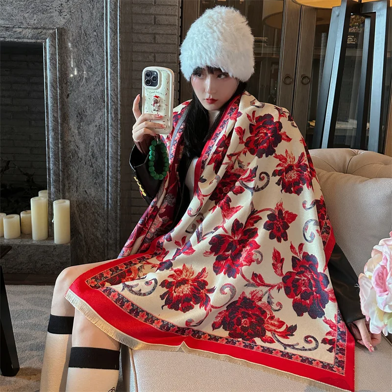 Kašmir Šal Pashmina Odejo Ženski Foulard Bufanda Moda, oblačila Hidžab Ženske Zimske Šali in Obloge Pashmina Rute Za Ženske