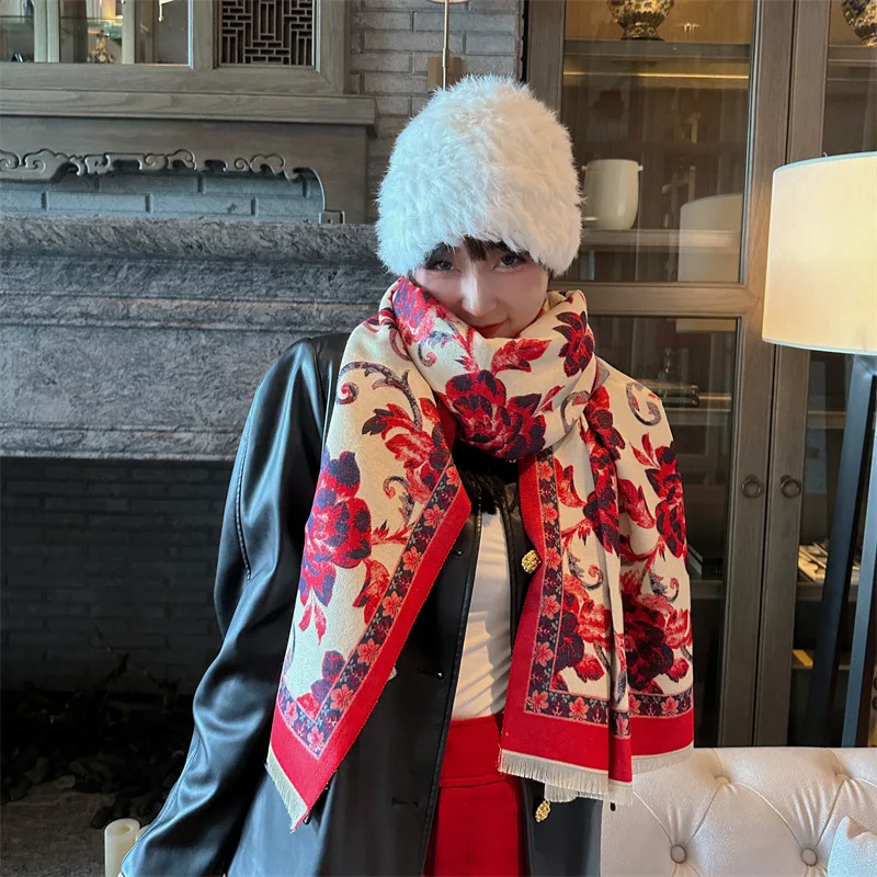 Kašmir Šal Pashmina Odejo Ženski Foulard Bufanda Moda, oblačila Hidžab Ženske Zimske Šali in Obloge Pashmina Rute Za Ženske