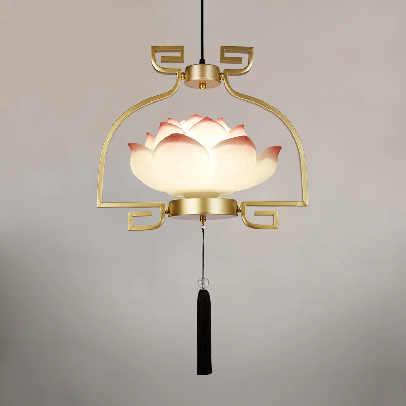 Kitajski Klasična Lotus Obesek Lestenec Luči Letnik Risanje Soba, Strop Dekor LED svetlobna telesa Jedilnico Svetilke