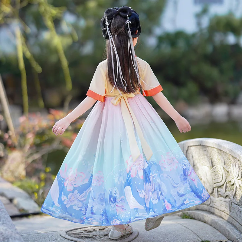 Kitajski Slog Dekleta Ples Obleko Otrok Karneval Pravljice, Cosplay Noša Starih Modri Metulj Vezenje Hanfu