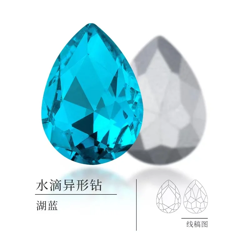 Kristalno Šivalni Pribor Nosorogovo Dekoracijo Diamond Kaplja Vode Dhape z Muti Barvo in Velikost