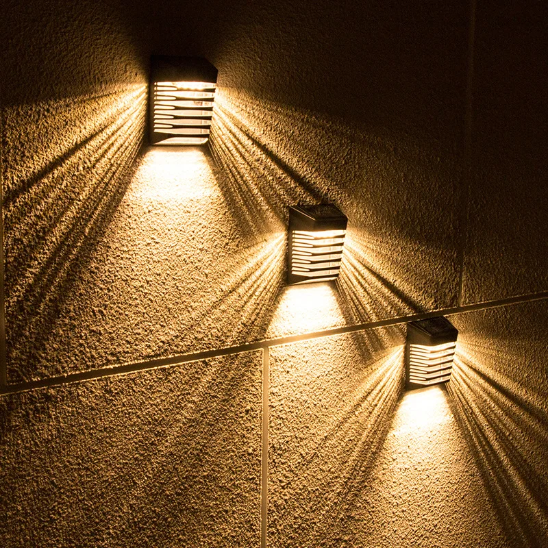LED Sončne Ograjo Stenske Luči Nepremočljiva IP54 na Prostem Sončne Svetilke Dihanje/Konstanta Način Vrt Svetlobe Stopnice Pot Dvorišču Dekor